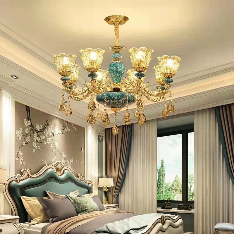 Crystal Elegance Chandelier - K9 Crystal Ceramic Atmosphere Chandelier-ChandeliersDecor