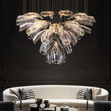 Crystal Glass Petals Chandelier: Elegant Lighting Fixtures-ChandeliersDecor