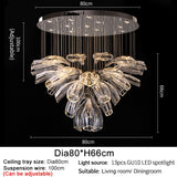 Crystal Glass Petals Chandelier: Elegant Lighting Fixtures-ChandeliersDecor