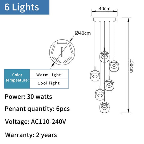 Crystal LED Pendant Chandelier – Rotating Staircase Lighting-ChandeliersDecor