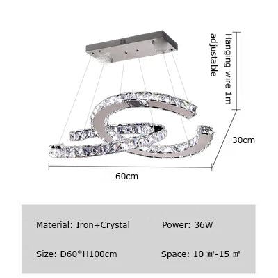 Crystal Loops Chandelier: Premium Lighting Décor-ChandeliersDecor