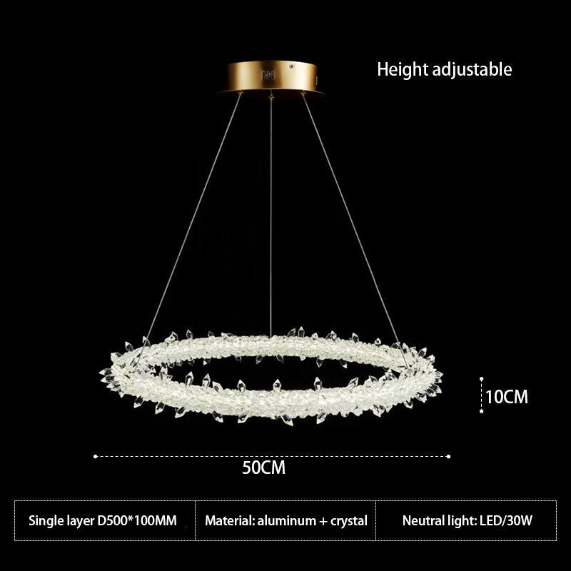 Crystal Ring Chandelier: Dazzling Lighting Fixture-ChandeliersDecor