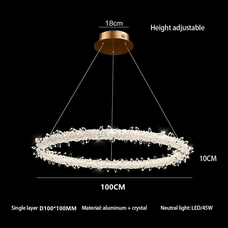 Crystal Ring Chandelier: Dazzling Lighting Fixture-ChandeliersDecor