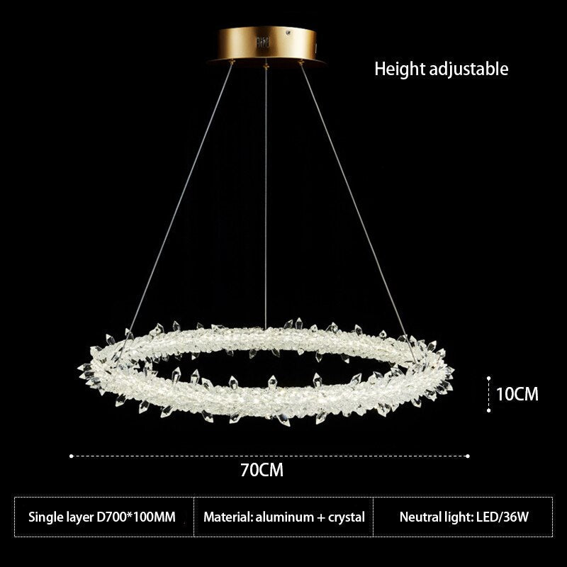 Crystal Ring Chandelier: Dazzling Lighting Fixture-ChandeliersDecor