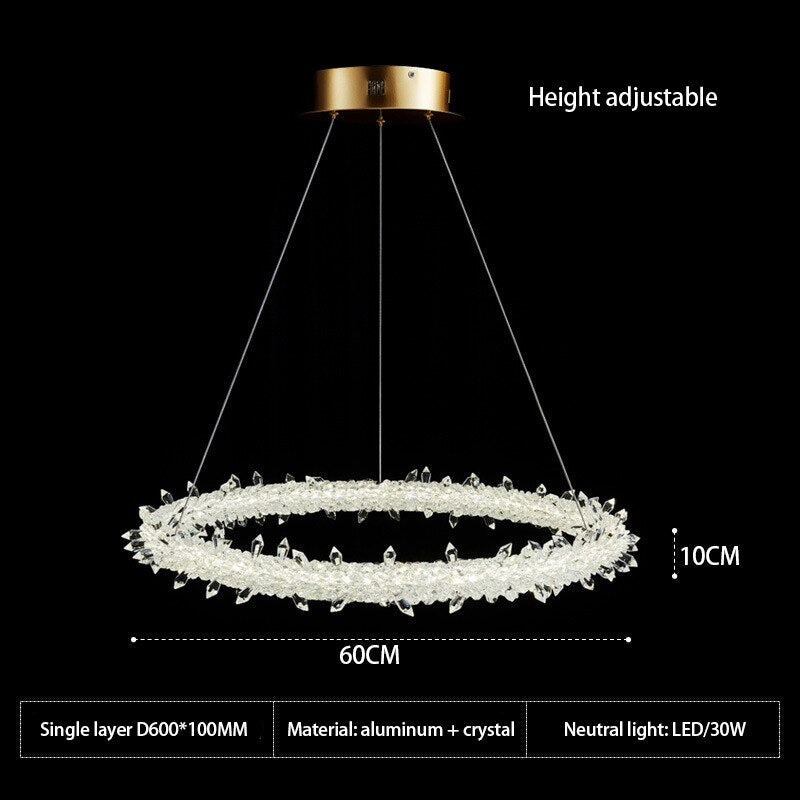 Crystal Ring Chandelier: Dazzling Lighting Fixture-ChandeliersDecor