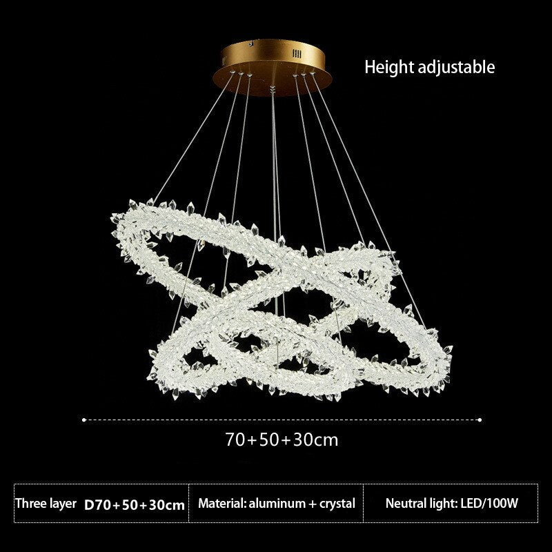 Crystal Ring Chandelier: Dazzling Lighting Fixture-ChandeliersDecor