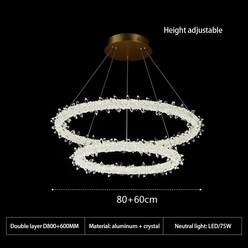 Crystal Ring Chandelier: Dazzling Lighting Fixture-ChandeliersDecor