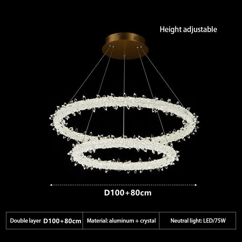 Crystal Ring Chandelier: Dazzling Lighting Fixture-ChandeliersDecor