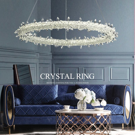 Crystal Ring Chandelier: Dazzling Lighting Fixture-ChandeliersDecor