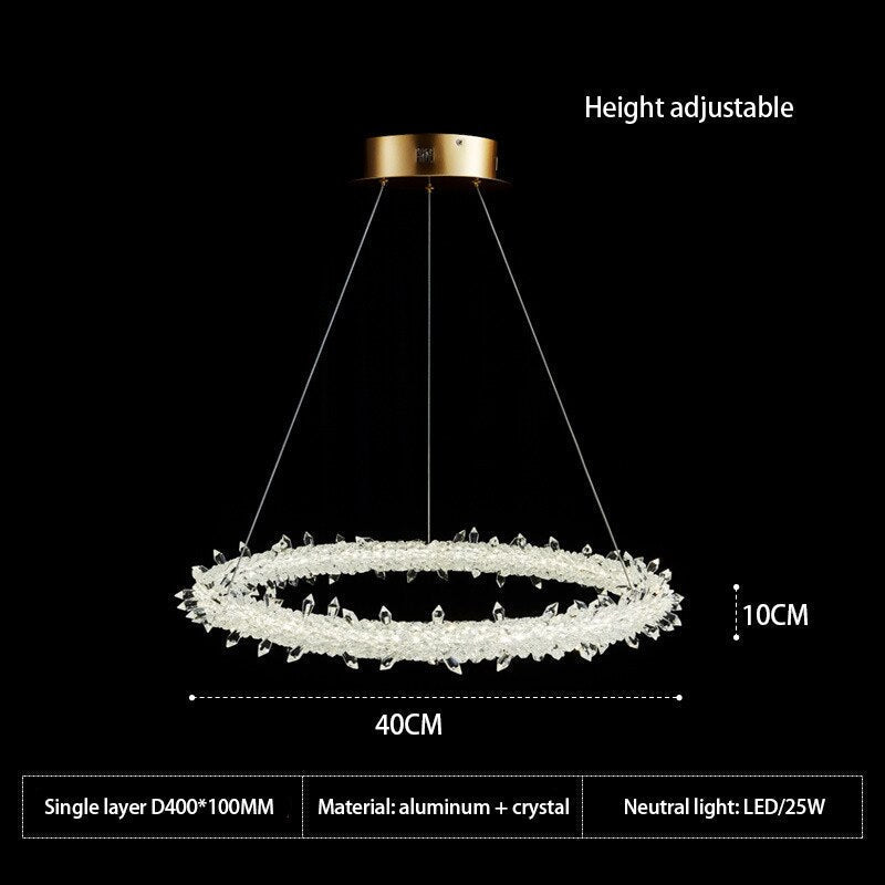 Crystal Ring Chandelier: Dazzling Lighting Fixture-ChandeliersDecor