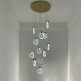 Crystal Rings Staircase Chandelier: Premium Lighting-ChandeliersDecor