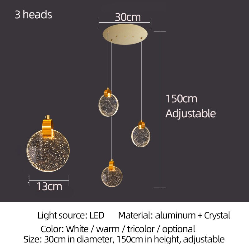 Crystal Rings Staircase Chandelier: Premium Lighting-ChandeliersDecor