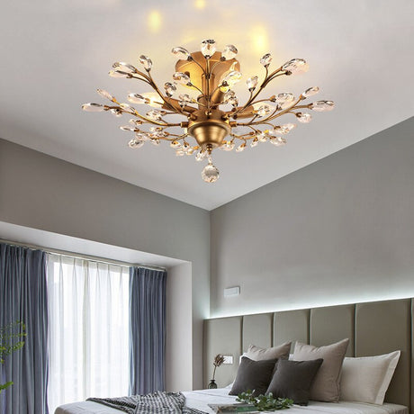 Crystal Tree Chandelier: Elegant Lighting Fixture-ChandeliersDecor