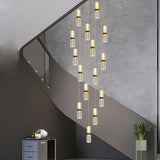 Crystal Tubes Staircase Chandelier: Enhance Your Space-ChandeliersDecor