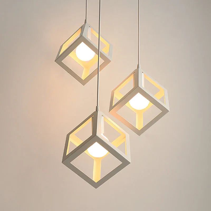 Cube Pendant Light Metal Elegance - Illuminate with Style-ChandeliersDecor