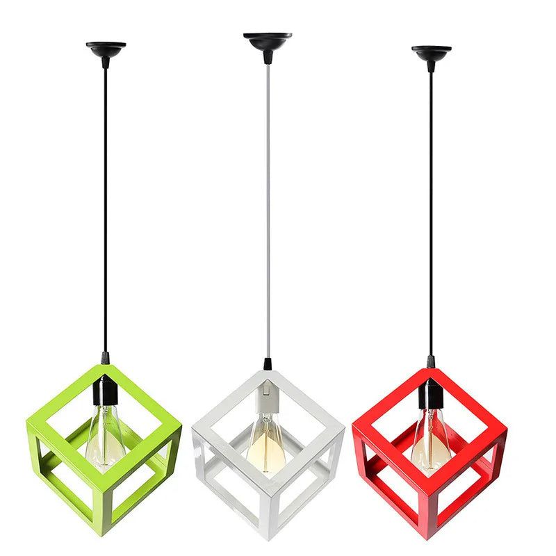 Cube Pendant Light Metal Elegance - Illuminate with Style-ChandeliersDecor