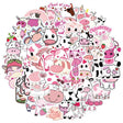 Cut Pink Cow Graffiti Waterproof Sticker-ChandeliersDecor