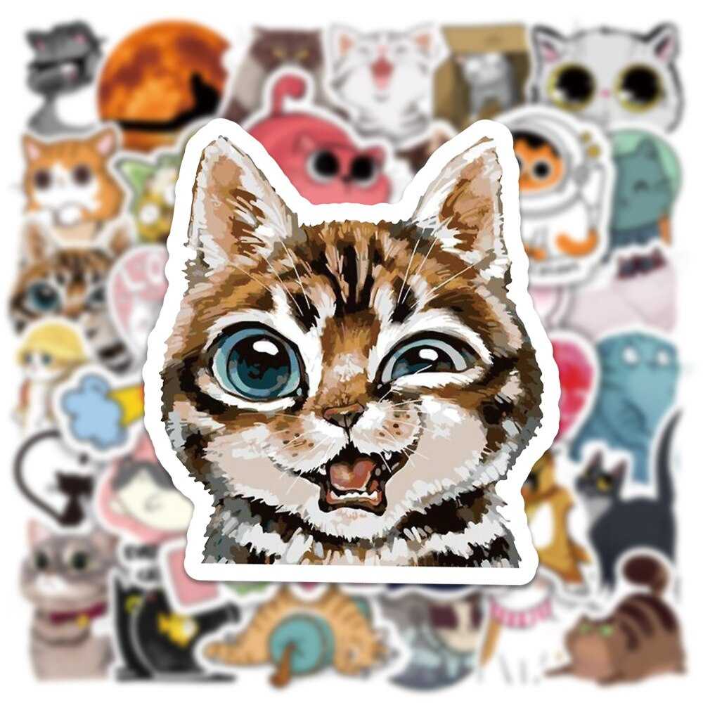 Cute Animal Cat Stickers Pack-ChandeliersDecor