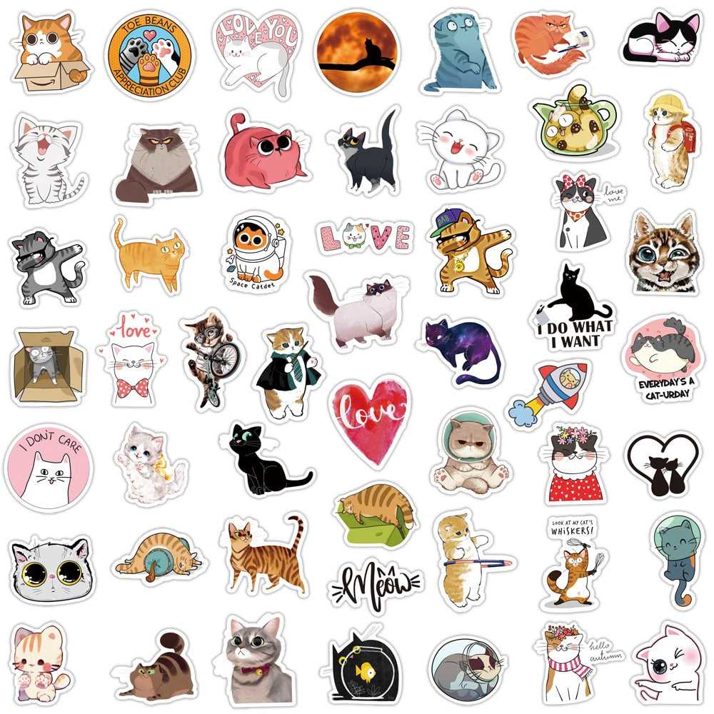 Cute Animal Cat Stickers Pack-ChandeliersDecor
