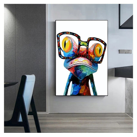 Cute Frog Canvas Wall Art-ChandeliersDecor