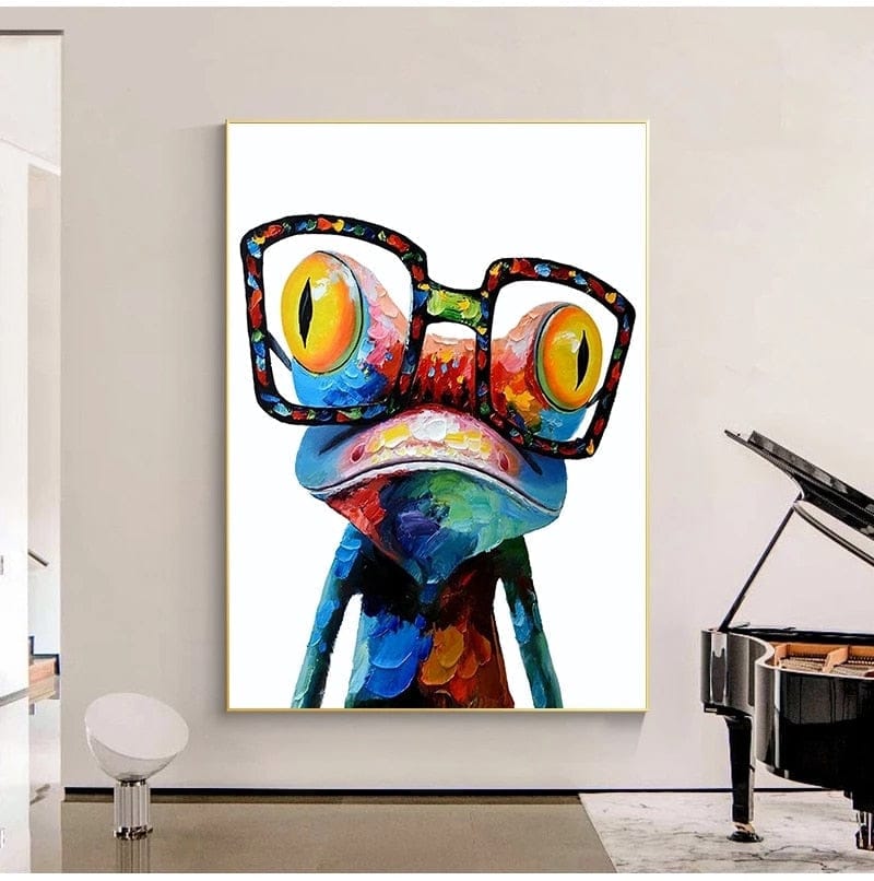 Cute Frog Canvas Wall Art-ChandeliersDecor