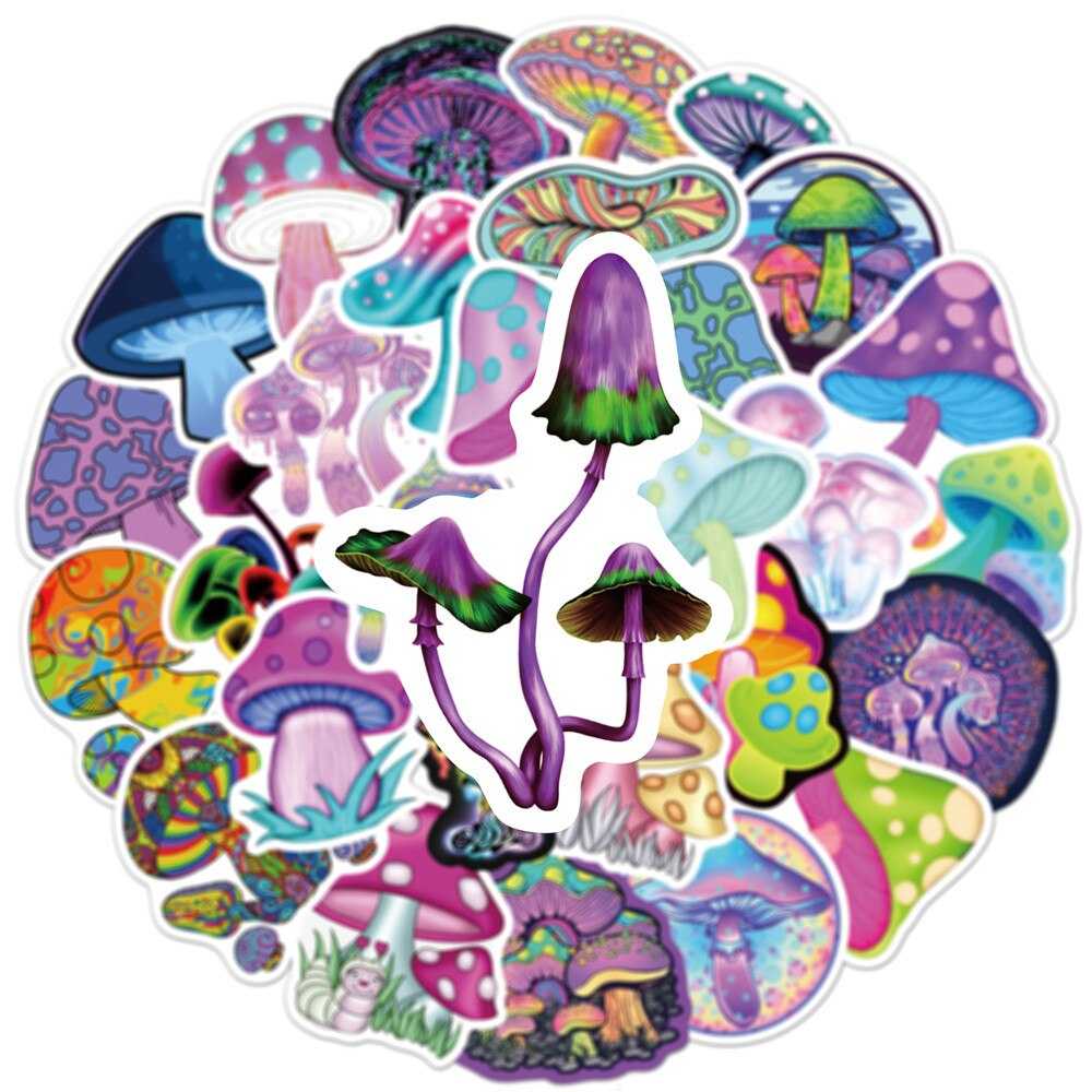 Cute Mushroom Cartoon Graffiti Stickers-ChandeliersDecor
