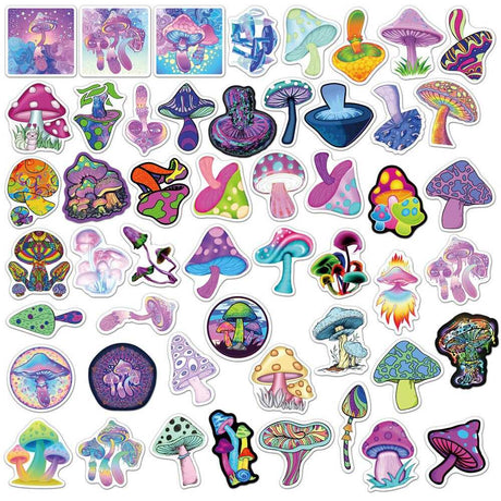 Cute Mushroom Cartoon Graffiti Stickers-ChandeliersDecor