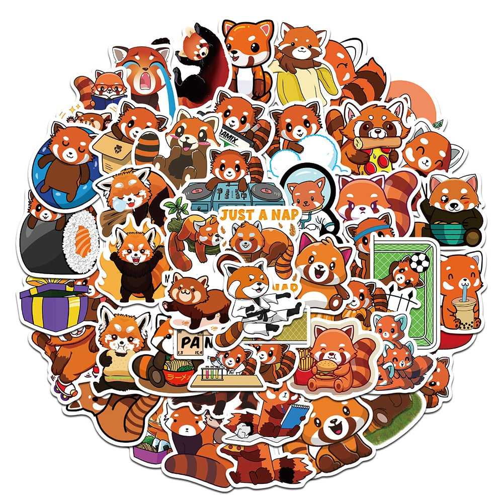 Cute Red Panda Stickers Pack-ChandeliersDecor