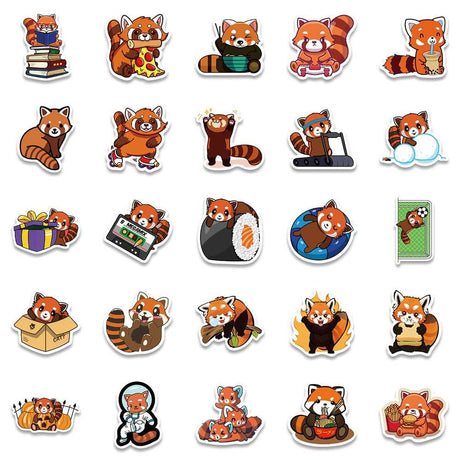 Cute Red Panda Stickers Pack-ChandeliersDecor