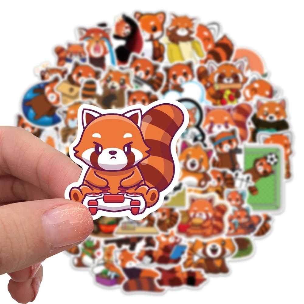 Cute Red Panda Stickers Pack-ChandeliersDecor