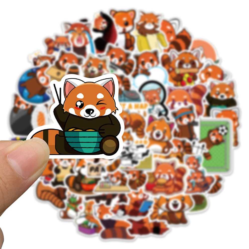 Cute Red Panda Stickers Pack-ChandeliersDecor