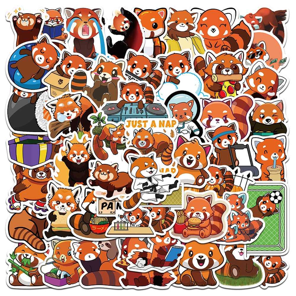 Cute Red Panda Stickers Pack-ChandeliersDecor