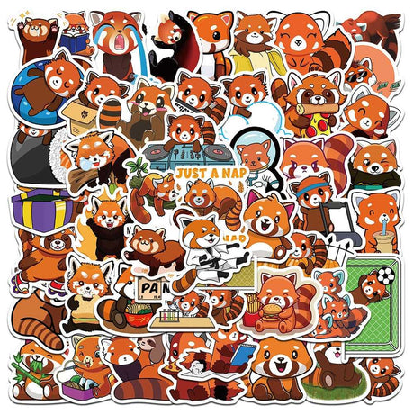 Cute Red Panda Stickers Pack-ChandeliersDecor