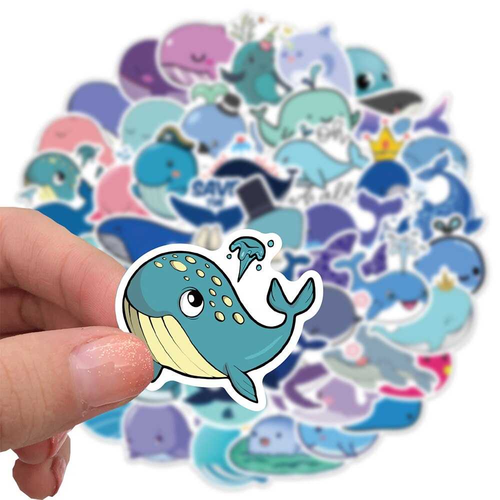 Cute Whale Animal Anime Stickers Pack-ChandeliersDecor