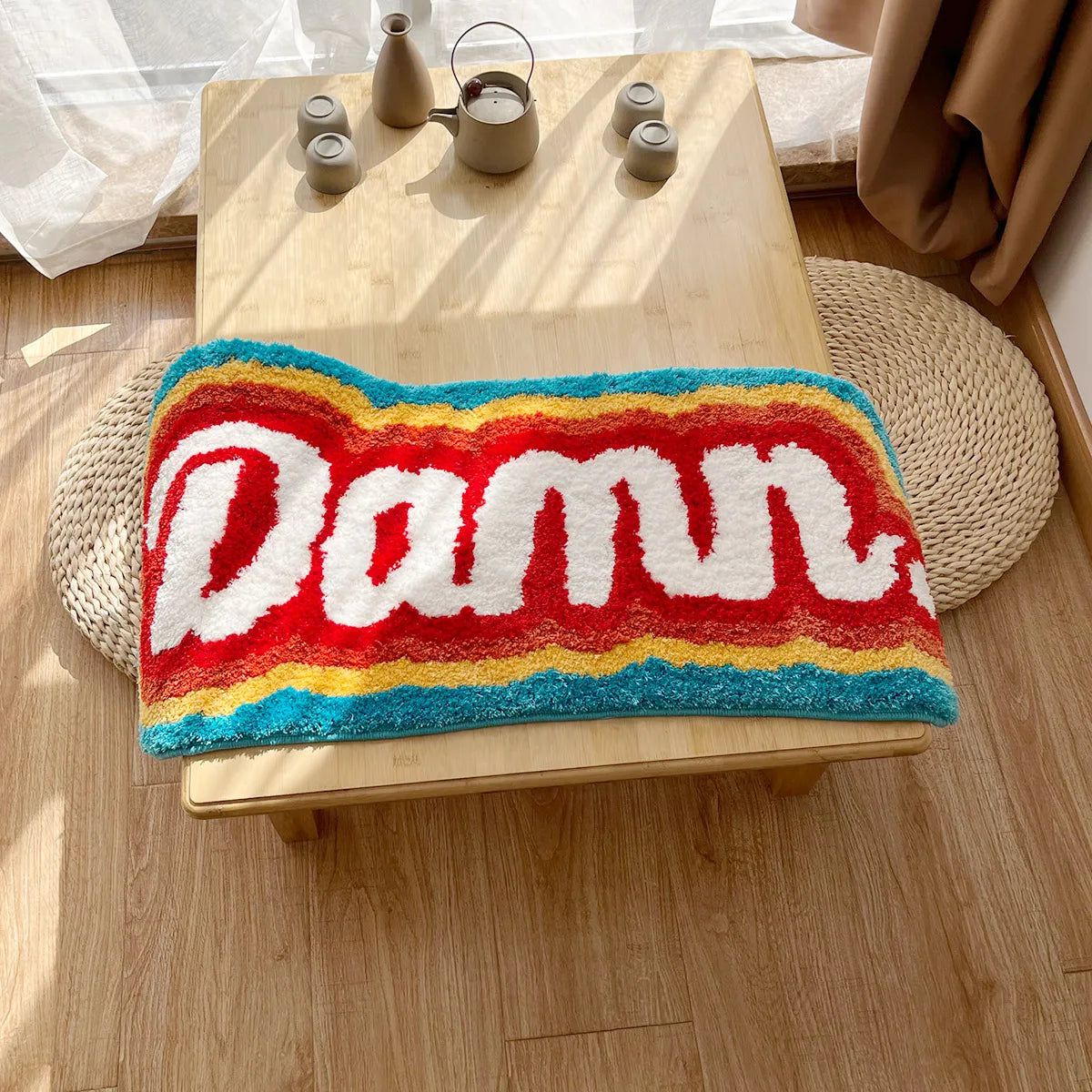 DAMN Letter Element Rug: Edgy Style and Comfort in Every Detail-ChandeliersDecor