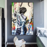 Dancing Girl Street Graffiti Canvas Wall Art-ChandeliersDecor