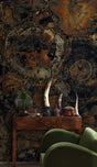 Dark Wood Forest Logs Wallpaper Mural-ChandeliersDecor.com