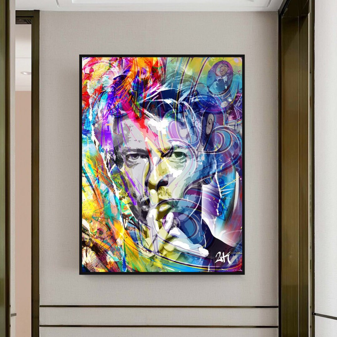 David Bowie Singer Famous Wall Canvas Art Wall Hanging-ChandeliersDecor