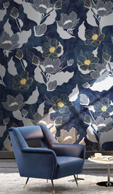 Deep Floral Bliss Wallpaper Mural-ChandeliersDecor.com