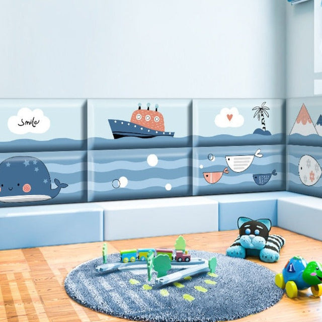 Deep Sea Divers Kids Wall Padded Safety Cushions-ChandeliersDecor