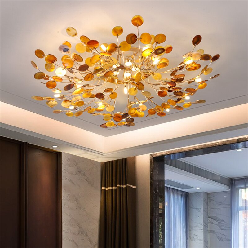 Designer Carnelian LED Ceiling Chandelier-ChandeliersDecor