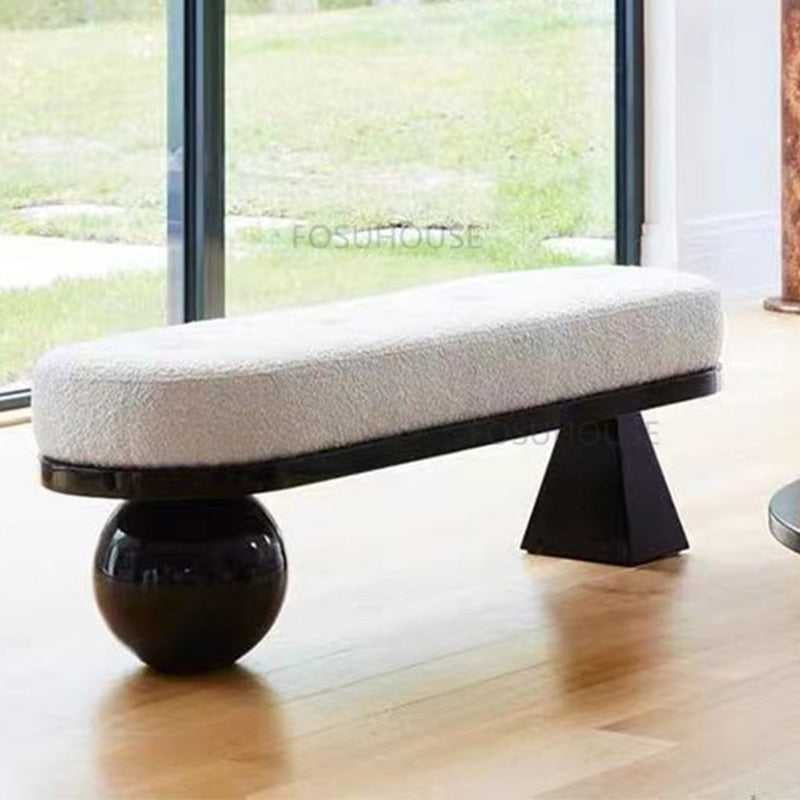 Designer Cashmere BenchDesigner Bench: Luxurious Cashmere Seating-ChandeliersDecor