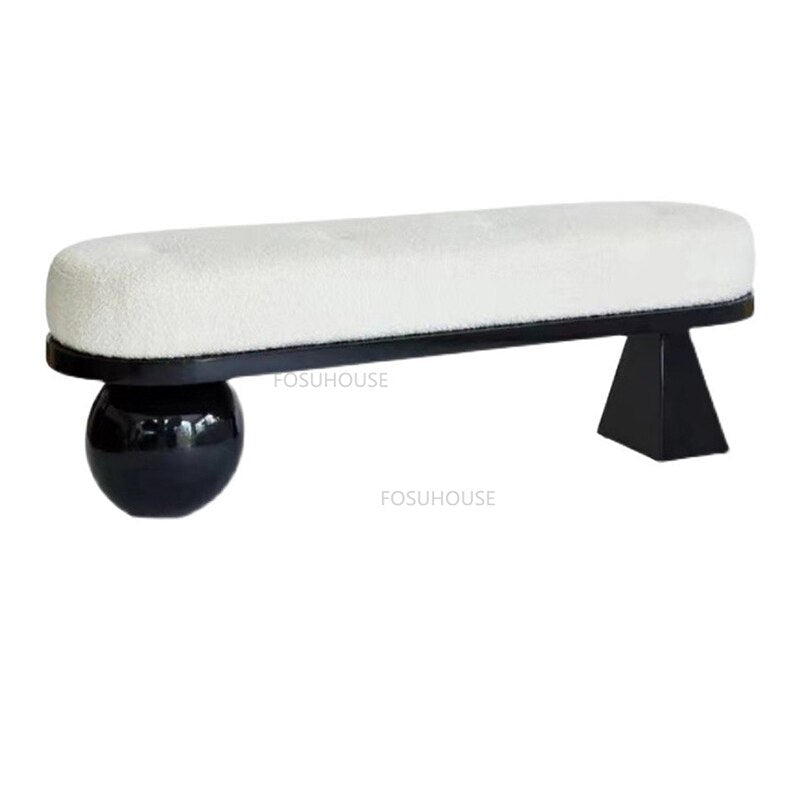 Designer Cashmere BenchDesigner Bench: Luxurious Cashmere Seating-ChandeliersDecor