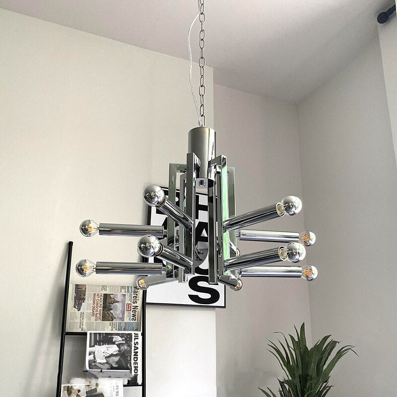 Designer LED Chrome Hanging Light Chandelier-ChandeliersDecor