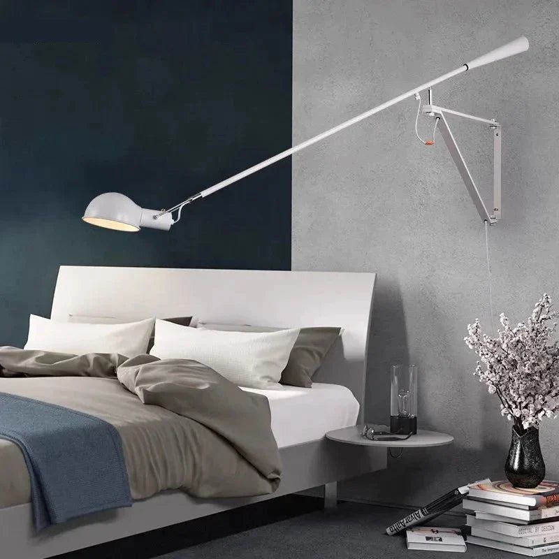 Designer Long Arm Adjustable Long Pole Wall Light-ChandeliersDecor