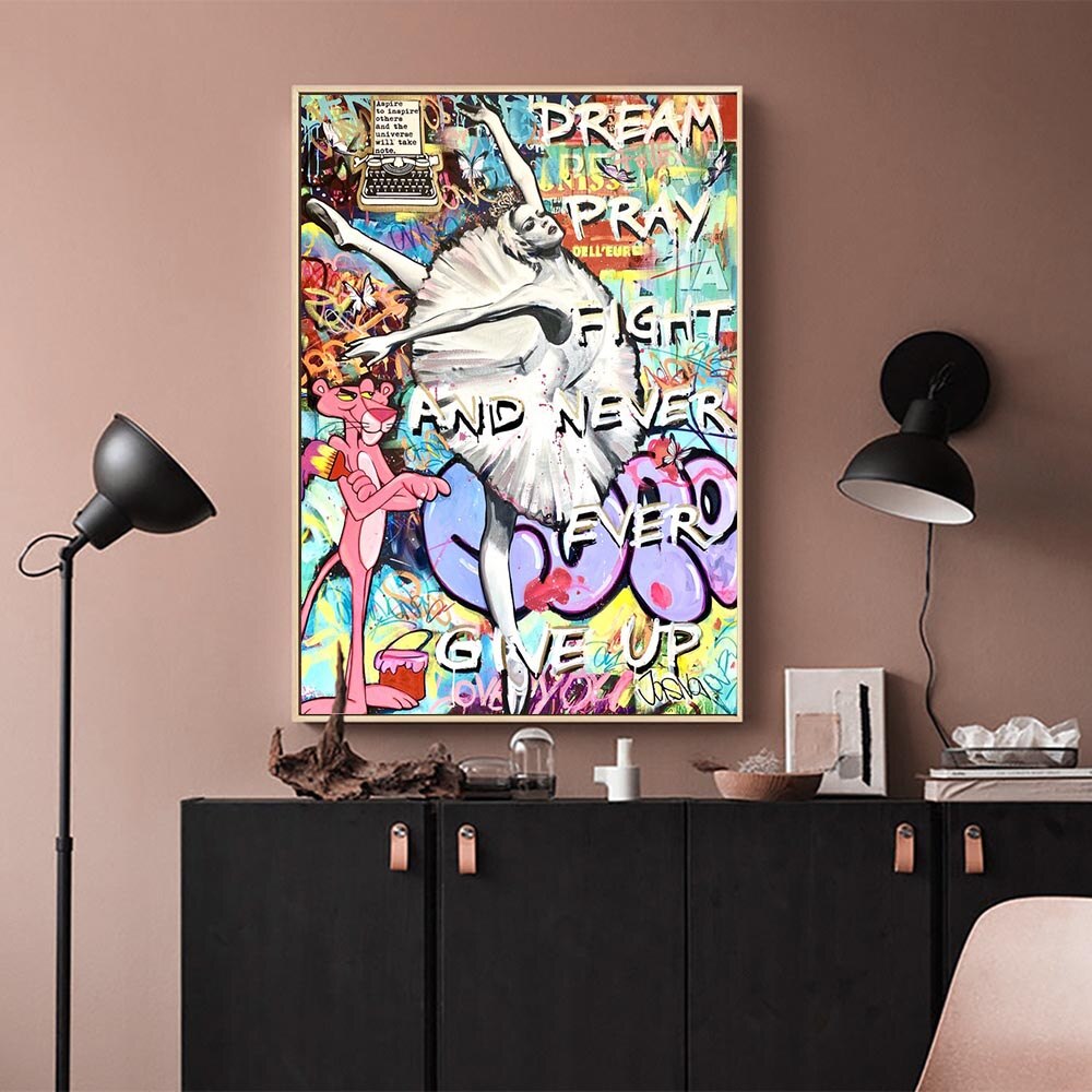 Diamonds Woman Graffiti Canvas Wall Art-ChandeliersDecor