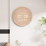 Horloge murale numérique en bois au design luxueux