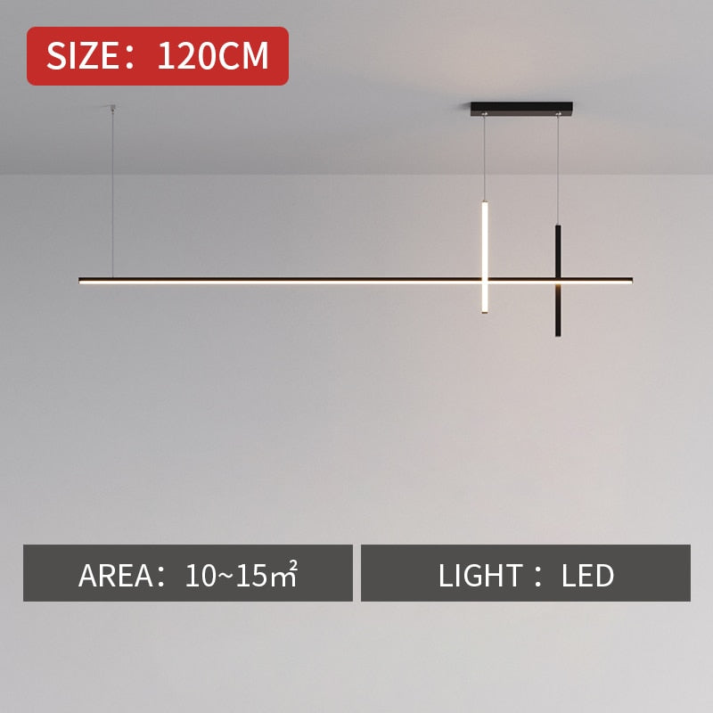 Dining Room Chandelier LED - Minimalist Strip Designer Lamp-ChandeliersDecor