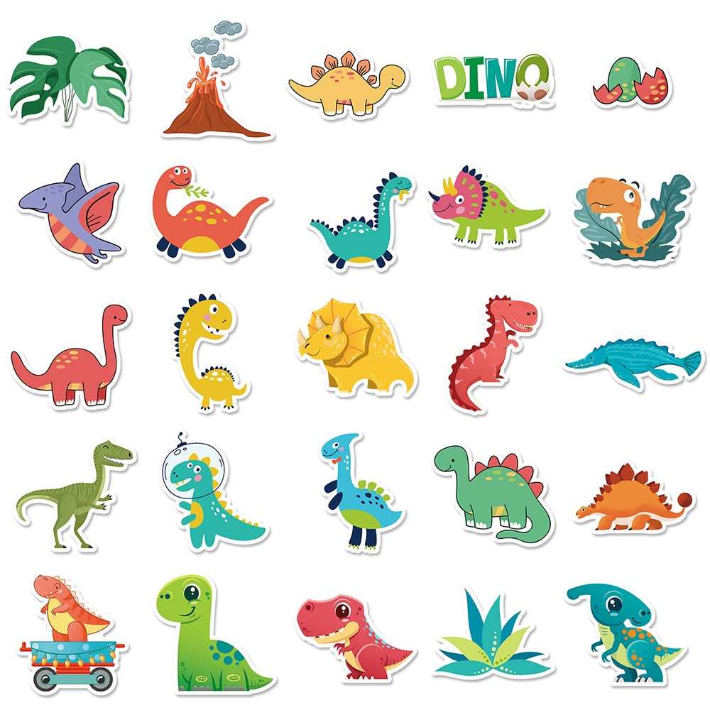 Dino Stickers Pack - Fun and Colorful Dinosaur Decals-ChandeliersDecor