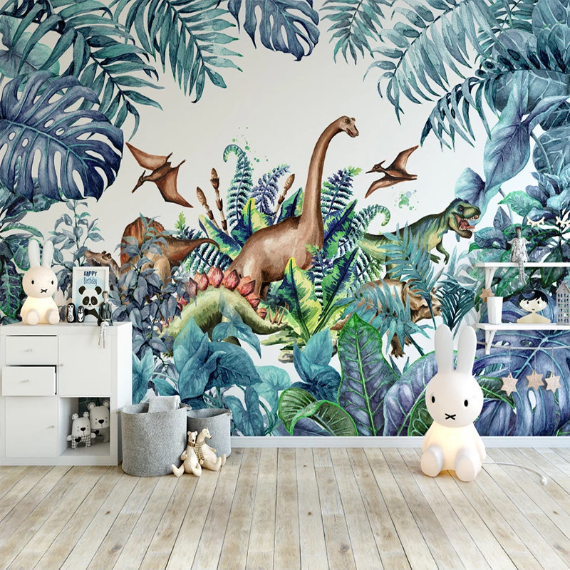 Papier peint sur le thème des dinosaures - Parfait pour les chambres d'enfants